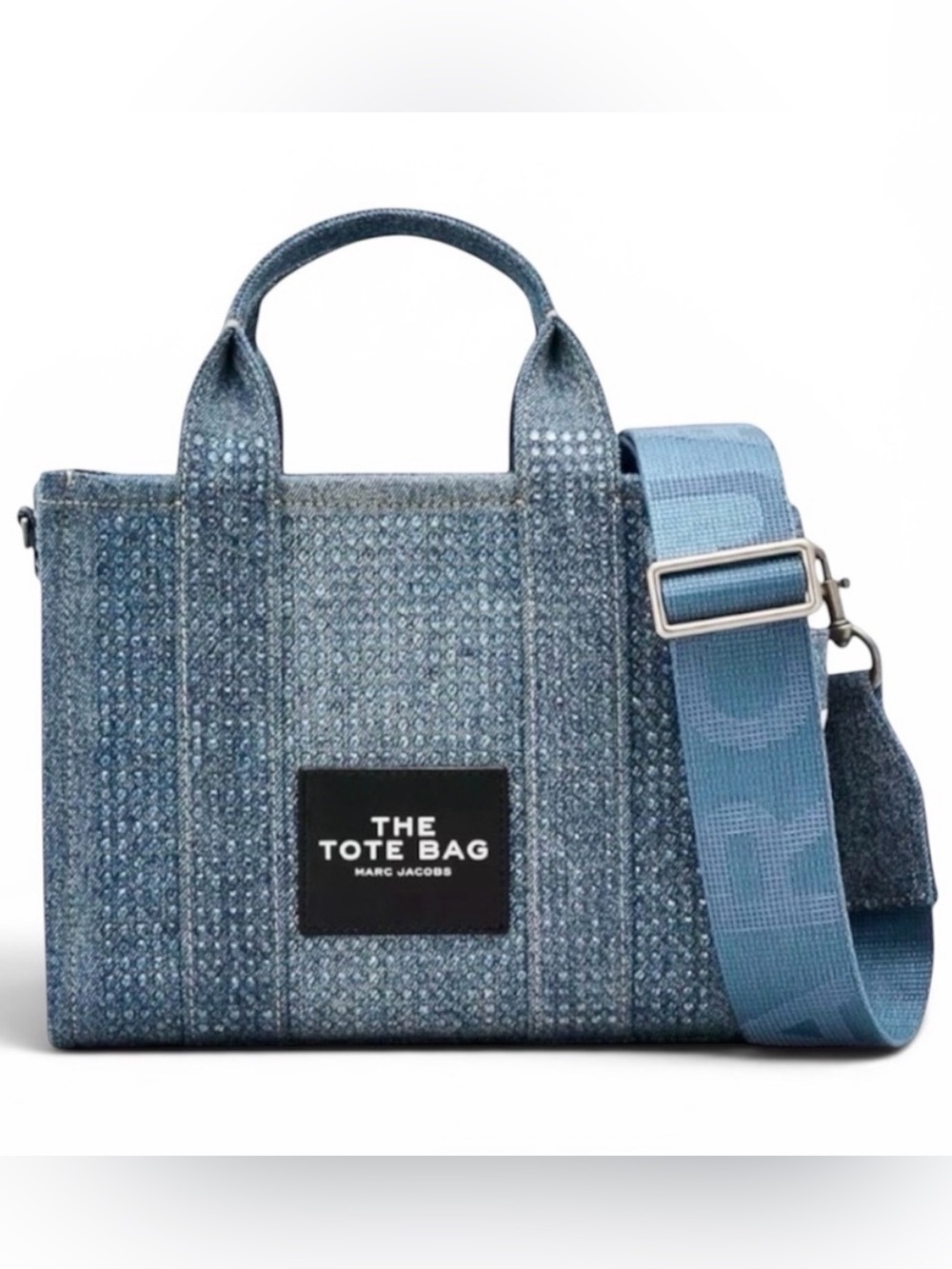 Marc Jacobs The Tote Bag  blue denim rhinestone Crossbody